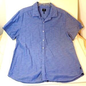 Union Mens Button Up Shirt Short Sleeve Size XXL 100% Cotton